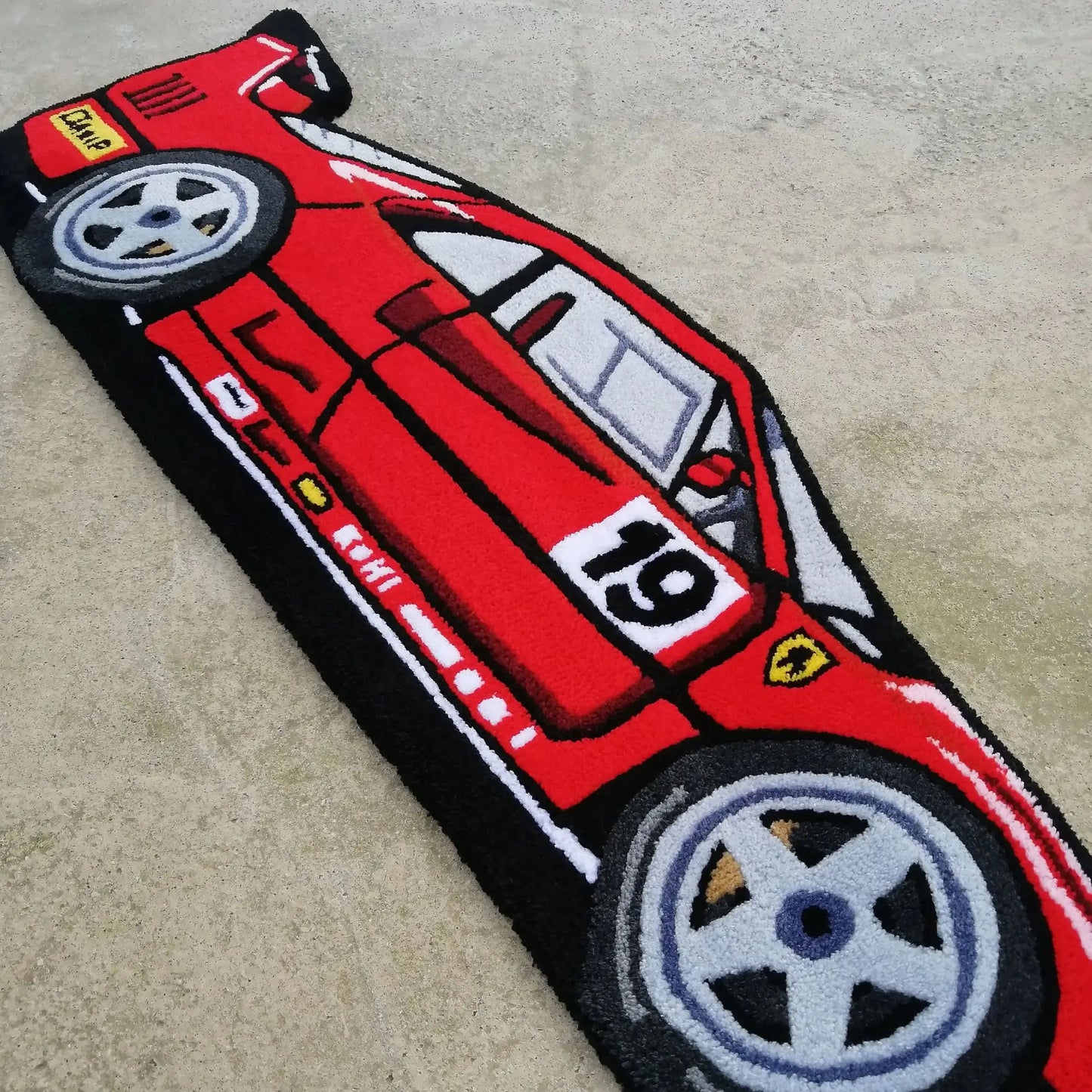 Red Smooth Linear Racing Car Home Decor Handmade Soft Flannel Bath Rugs Bathroom Rug Cute Door Mat Gift