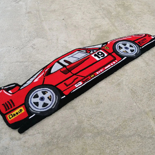 Red Smooth Linear Racing Car Home Decor Handmade Soft Flannel Bath Rugs Bathroom Rug Cute Door Mat Gift