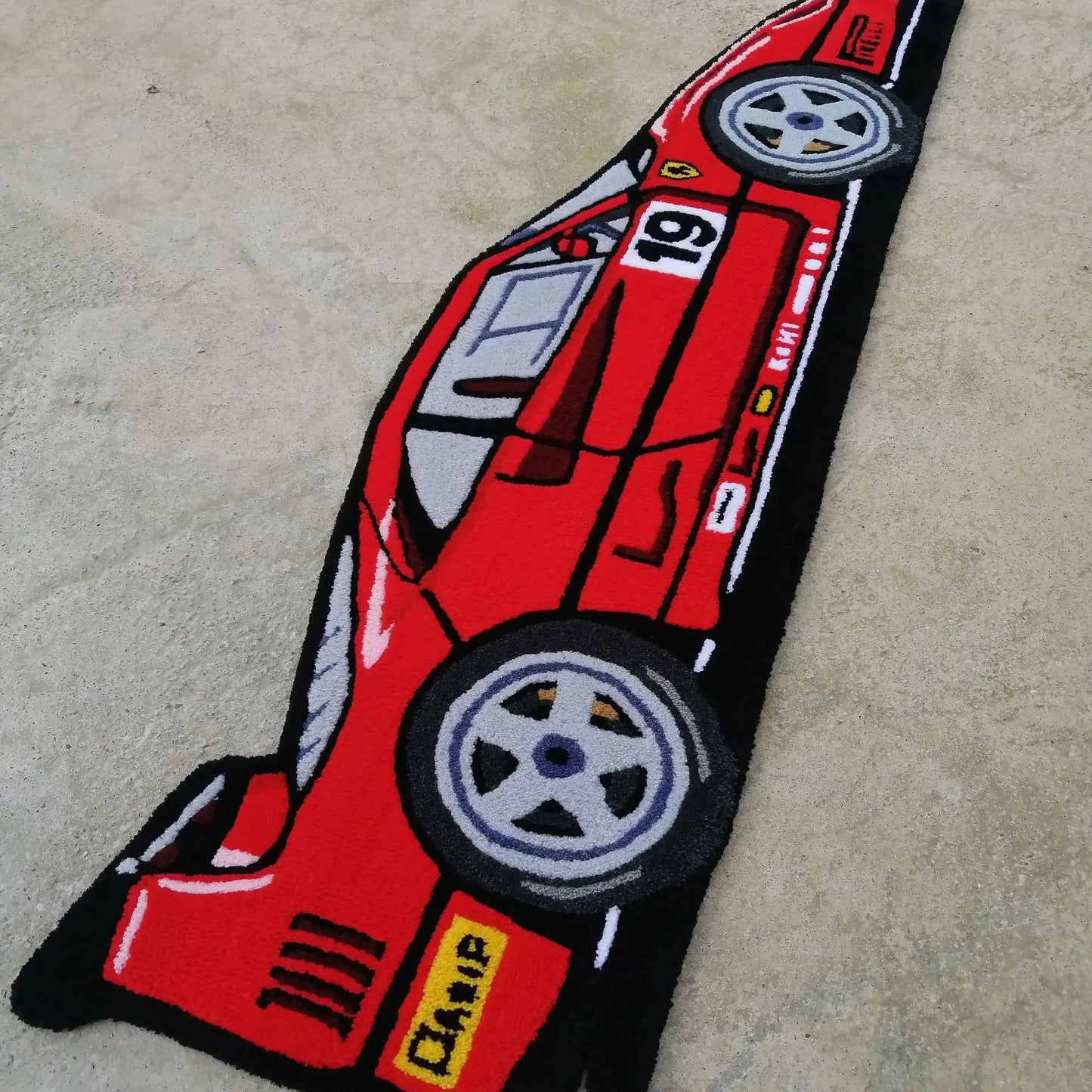 Red Smooth Linear Racing Car Home Decor Handmade Soft Flannel Bath Rugs Bathroom Rug Cute Door Mat Gift