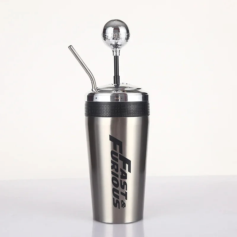 Fast X Gear Shift Cup 304 Stainless Steel Vacuum Cup Fast and Furious 10 Portable Straw Cup Thermos Bottle