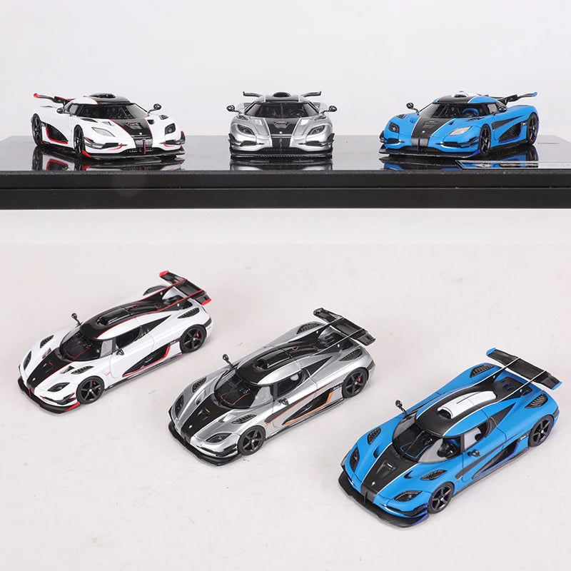 VMB 1:64  One 1 Silver/White/Blue Three-car Set Resin Model Car Limited Edition