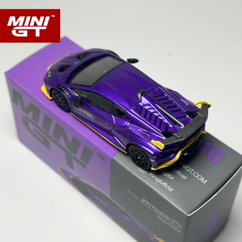 MINIGT 1:64 Huracan STO Viola Pasifae purple alloy car model 746