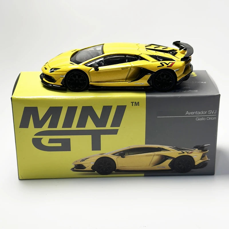 MINI GT 1:64 Aventador SVJ Giallo Orion Yellow alloy car model 563