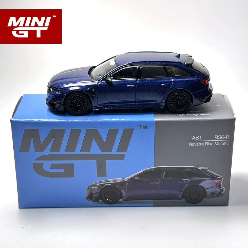 MINIGT 1:64 ABT RS6 R Navarra Blue Metallic Alloy 574 car model MJ