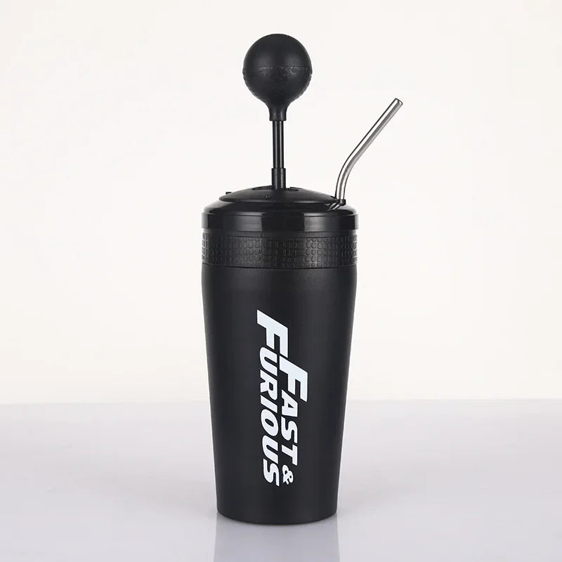 Fast X Gear Shift Cup 304 Stainless Steel Vacuum Cup Fast and Furious 10 Portable Straw Cup Thermos Bottle