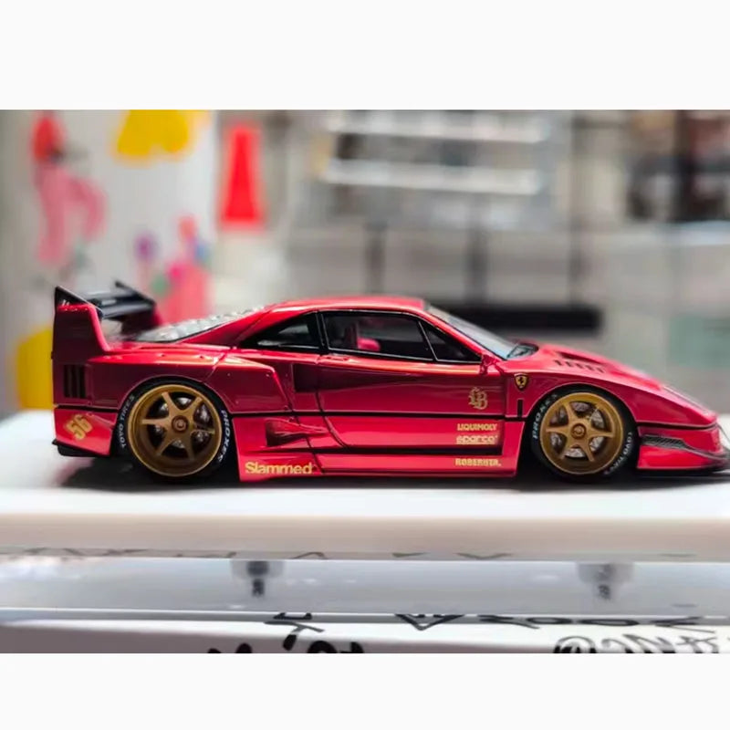 FuelMe Resin 1:64 Scale F40 LBWK Metallic Red Wide-body Modified Car Model Classics Adult Souvenir Gift Static Display