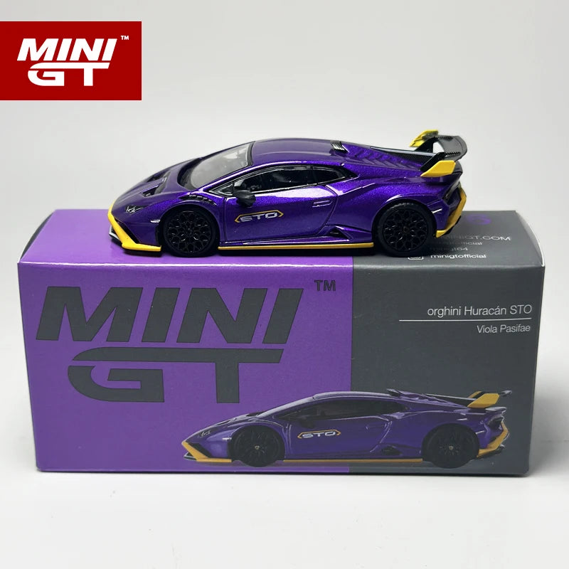 MINIGT 1:64 Huracan STO Viola Pasifae purple alloy car model 746