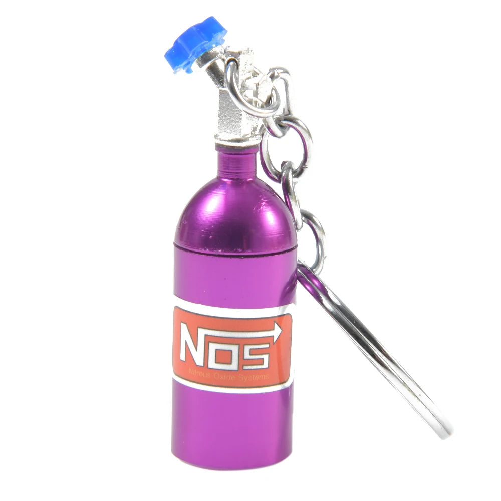 Nitrous Oxide Bottle Key Chain Keychain Keyring Stash Pill Box  Chain Auto Car Interior Key Chains Modify Car Key Rings