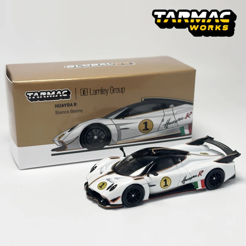 Tarmac Works 1:64 TW Huayra R Bianco Benny white alloy supercar model