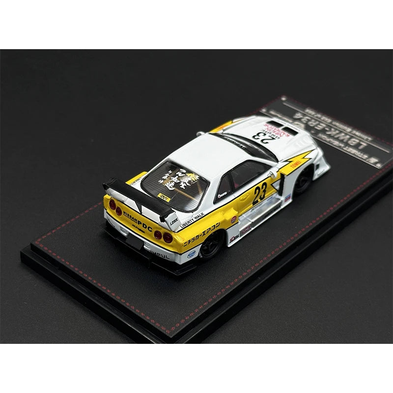 SW In Stock 1:64 LBWK Skyline GTR ER34 Super Silhouette Lightning Opened Hood Diecast Diorama Car Model Collection Street Weapon