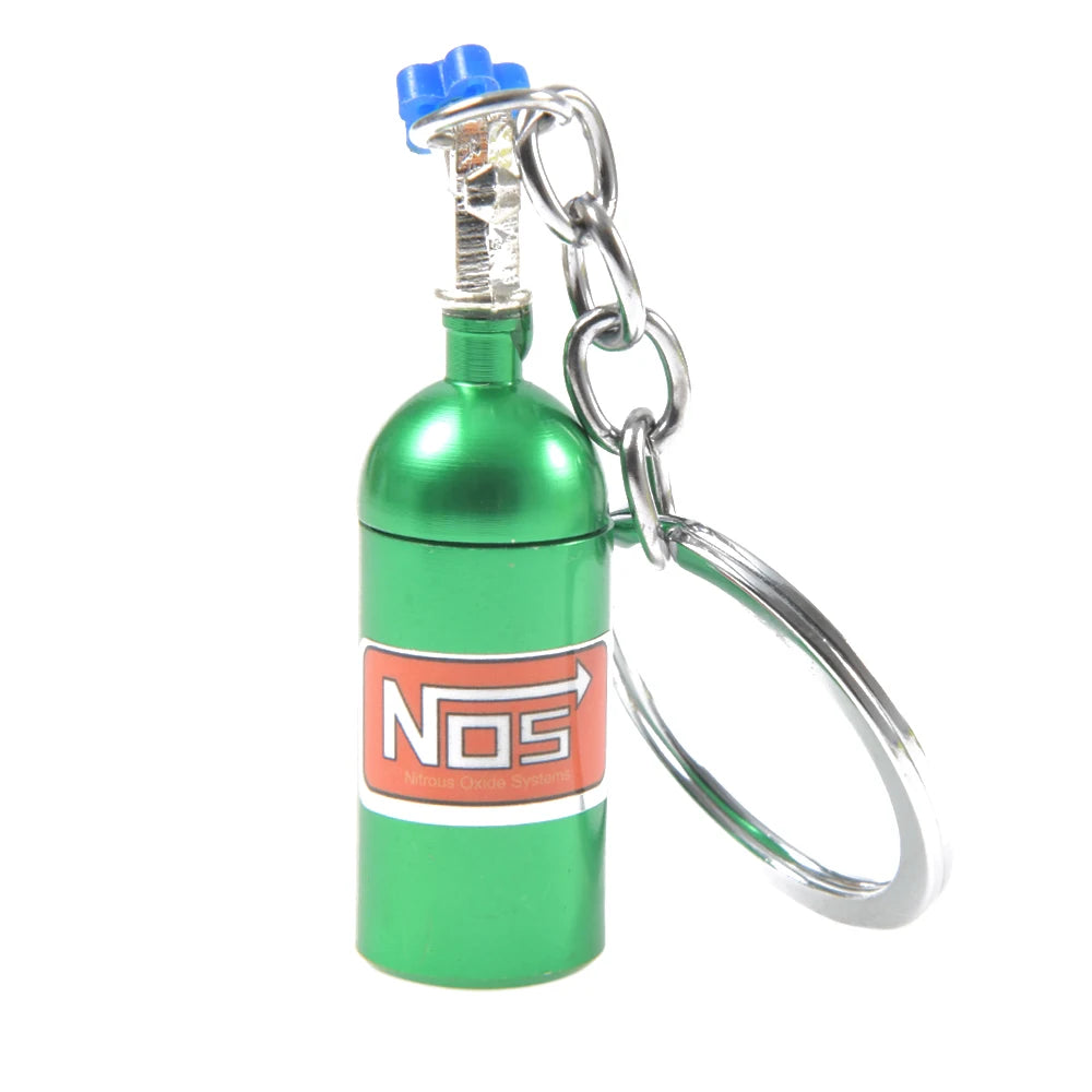 Nitrous Oxide Bottle Key Chain Keychain Keyring Stash Pill Box  Chain Auto Car Interior Key Chains Modify Car Key Rings