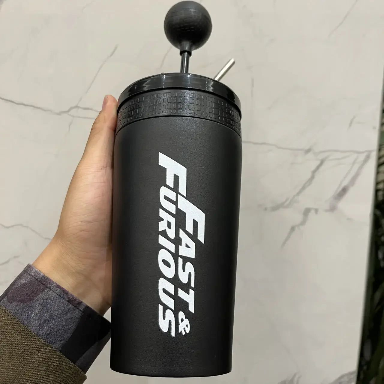 Fast X Gear Shift Cup 304 Stainless Steel Vacuum Cup Fast and Furious 10 Portable Straw Cup Thermos Bottle