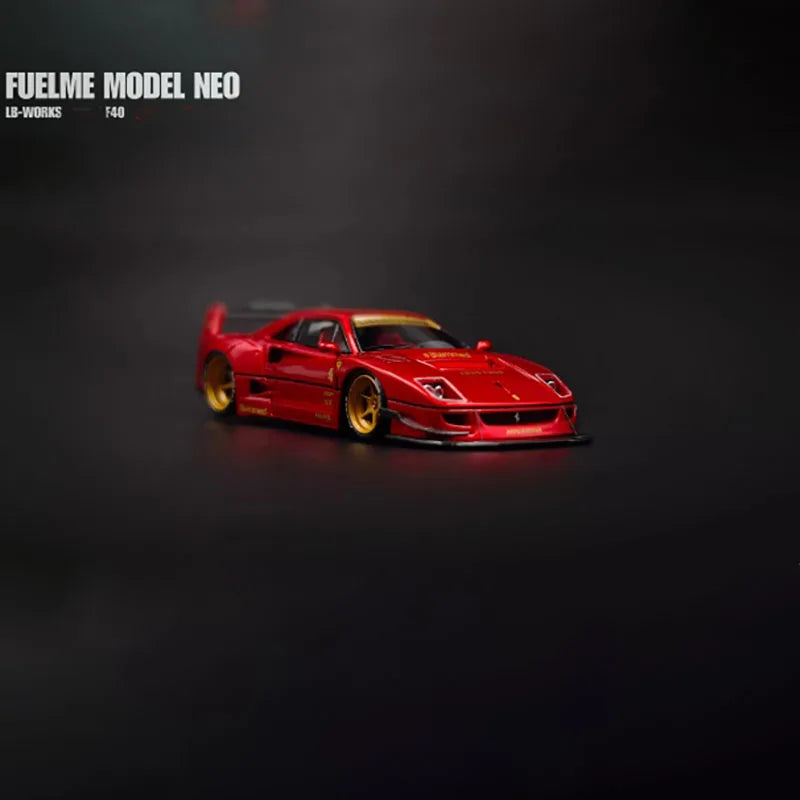 FuelMe Resin 1:64 Scale F40 LBWK Metallic Red Wide-body Modified Car Model Classics Adult Souvenir Gift Static Display