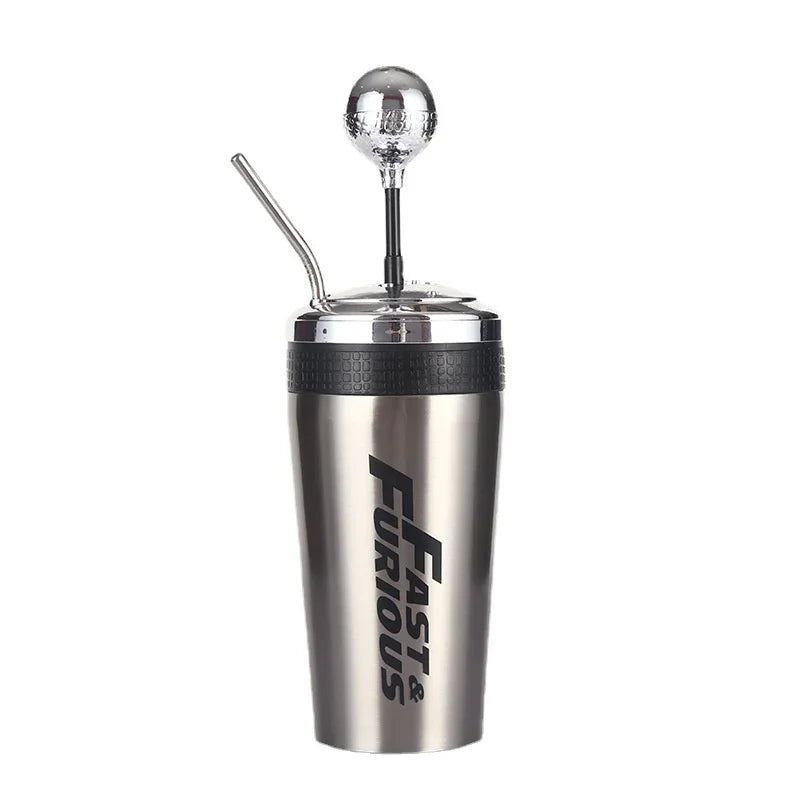 Fast X Gear Shift Cup 304 Stainless Steel Vacuum Cup Fast and Furious 10 Portable Straw Cup Thermos Bottle