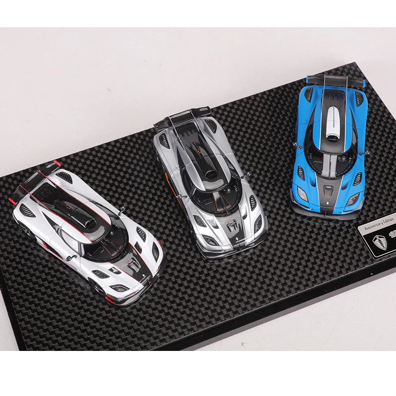 VMB 1:64  One 1 Silver/White/Blue Three-car Set Resin Model Car Limited Edition