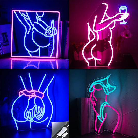 Sexy Lady Neon Signs Woman Body Led Light room Decoration Wall Decor Neon Light for Bar Night Club Party Decor USB Acrylic Light