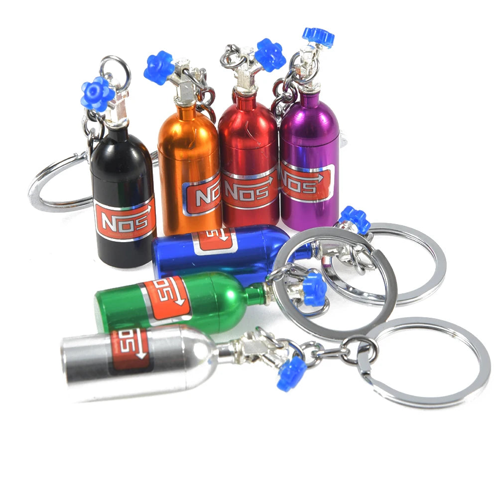 Nitrous Oxide Bottle Key Chain Keychain Keyring Stash Pill Box  Chain Auto Car Interior Key Chains Modify Car Key Rings