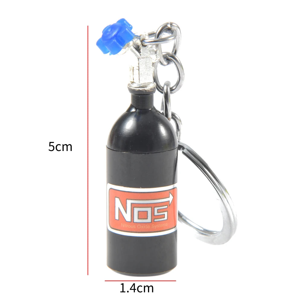 Nitrous Oxide Bottle Key Chain Keychain Keyring Stash Pill Box  Chain Auto Car Interior Key Chains Modify Car Key Rings