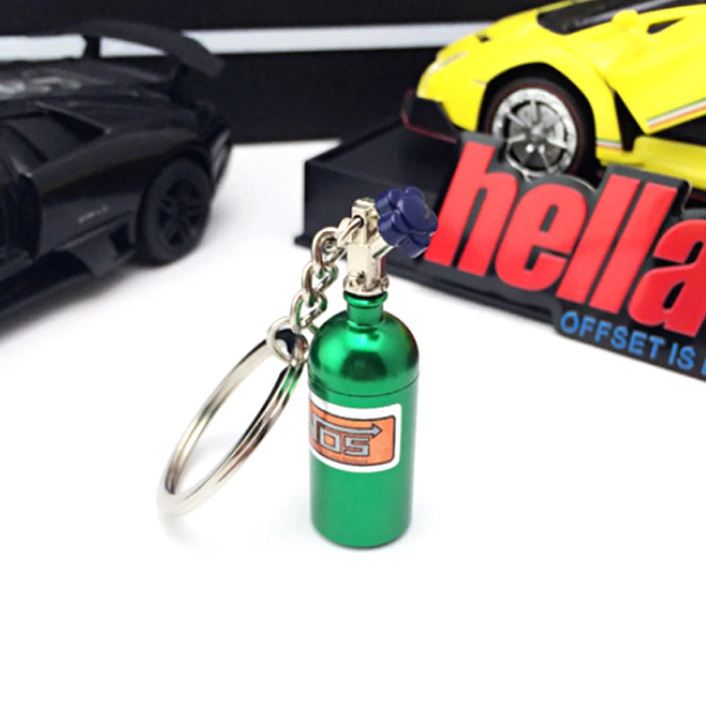 Nitrous Oxide Bottle Key Chain Keychain Keyring Stash Pill Box  Chain Auto Car Interior Key Chains Modify Car Key Rings