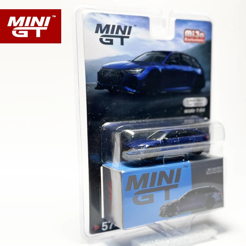 MINIGT 1:64 ABT RS6 R Navarra Blue Metallic Alloy 574 car model MJ