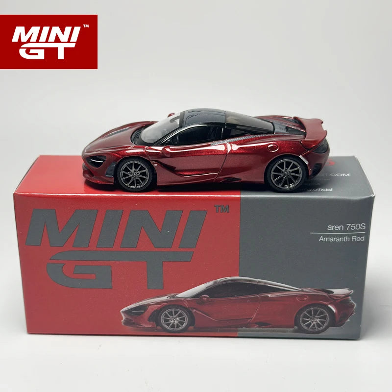 MINIGT 1:64 Amaranth Red 750S alloy car model 775