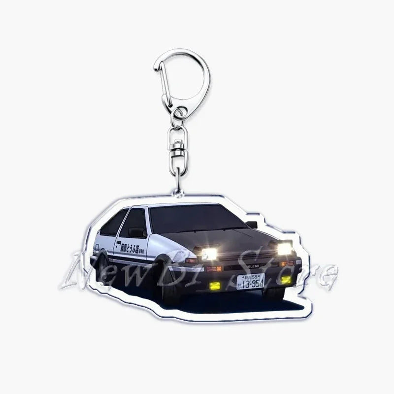 Classic Japan Anime Initial D Takumi Racing Cars Key Chain Keychains Ring for Accessories Bag Pendant Keyring Jewelry Fans Gifts