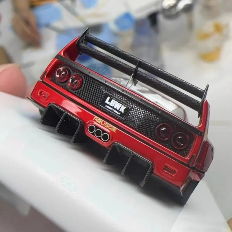 FuelMe Resin 1:64 Scale F40 LBWK Metallic Red Wide-body Modified Car Model Classics Adult Souvenir Gift Static Display