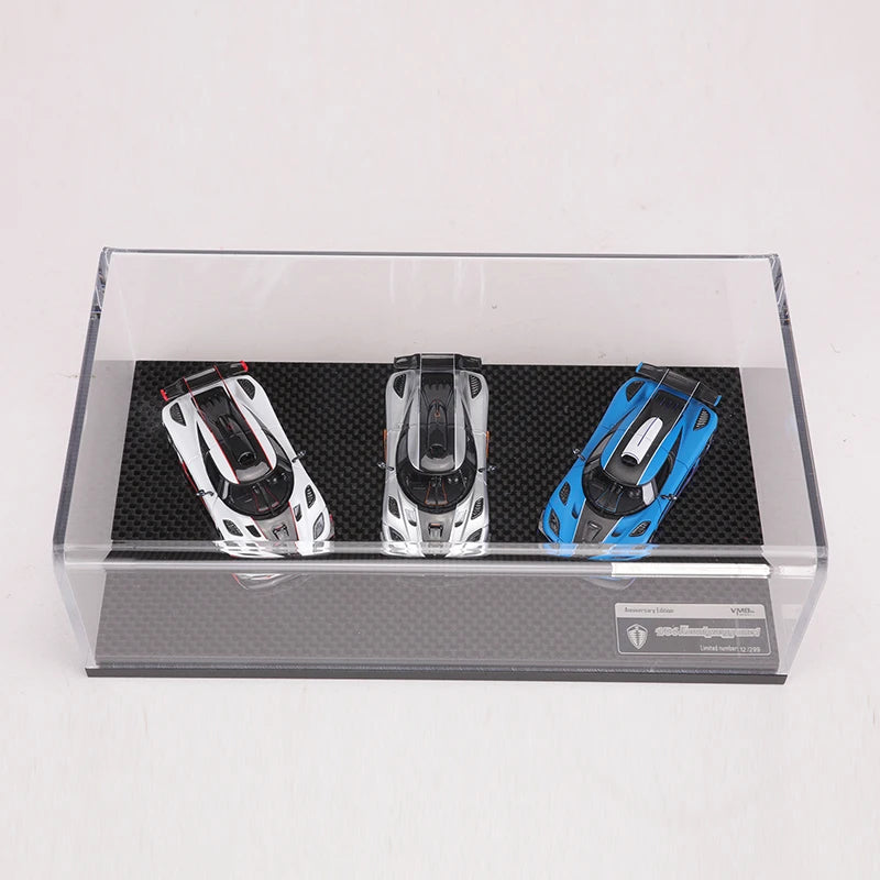 VMB 1:64  One 1 Silver/White/Blue Three-car Set Resin Model Car Limited Edition