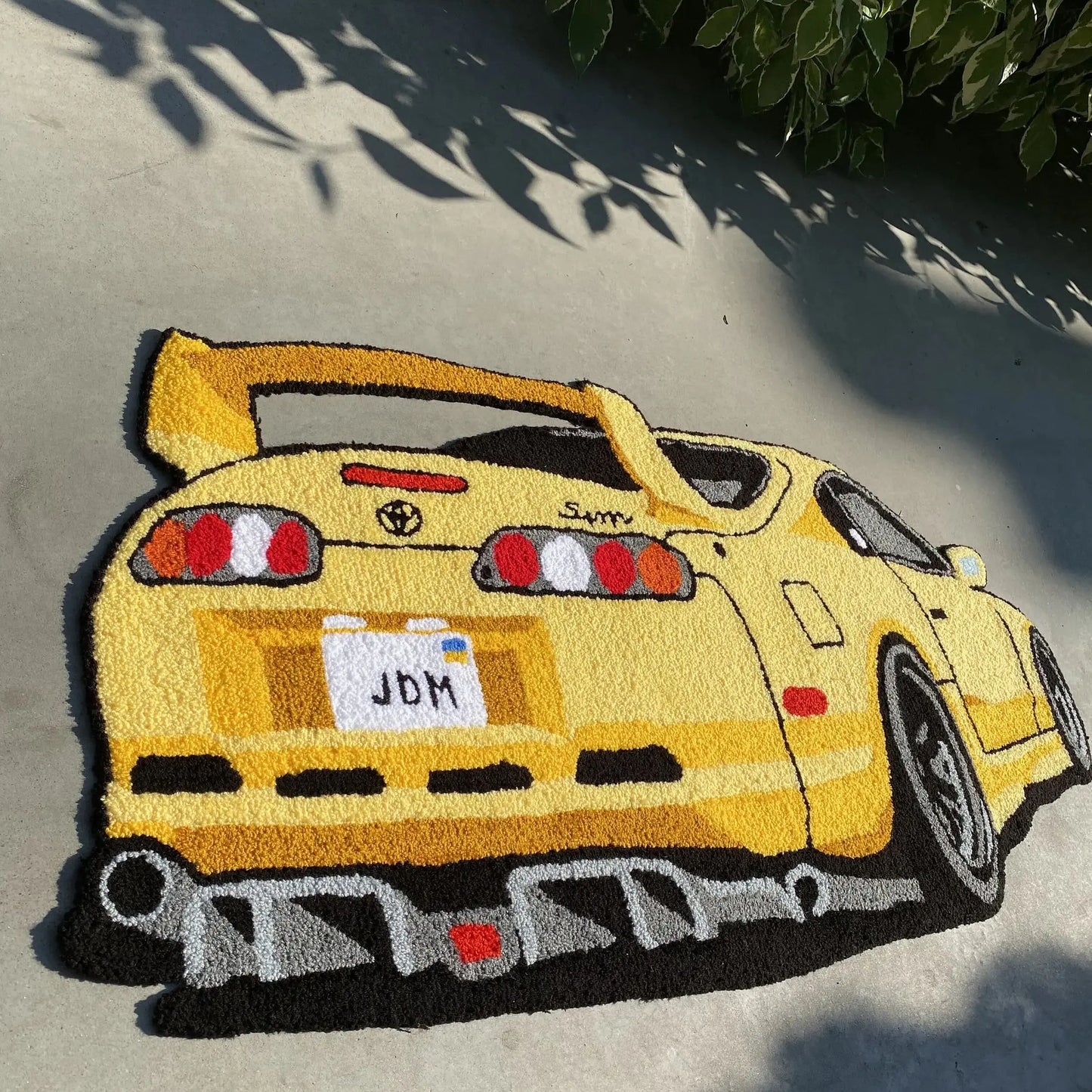 Yellow Car Area rug Boys' room Garage Digital Printing Technology Simple Housewarming Gift Handmade Non-Slip Decorative Carpet