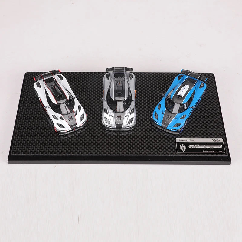 VMB 1:64  One 1 Silver/White/Blue Three-car Set Resin Model Car Limited Edition